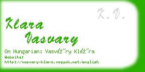 klara vasvary business card